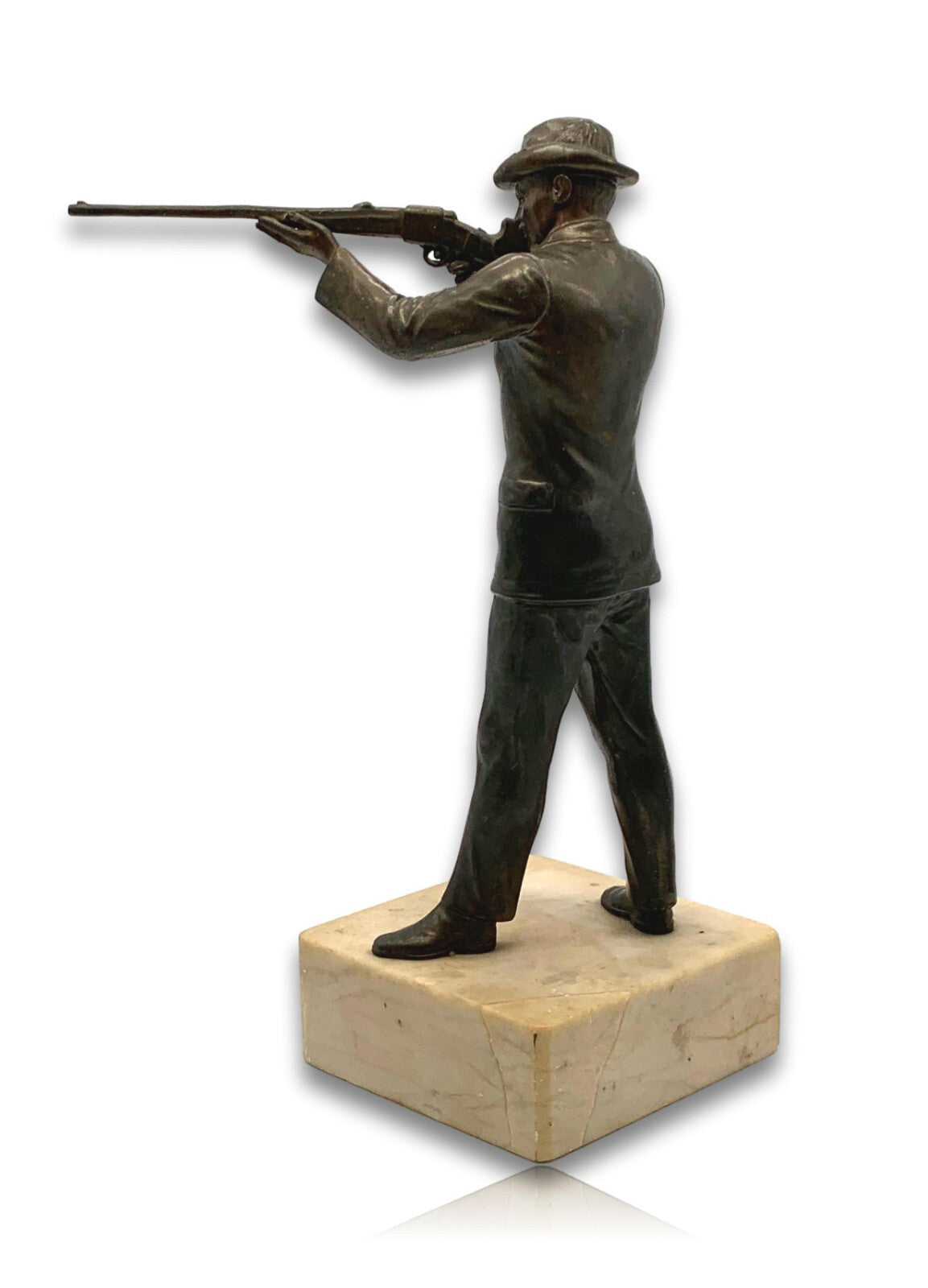 'Schütz' - Galvano Bronze Figur Skulptur Plast - Marmorsockel - ca. 1910/19201