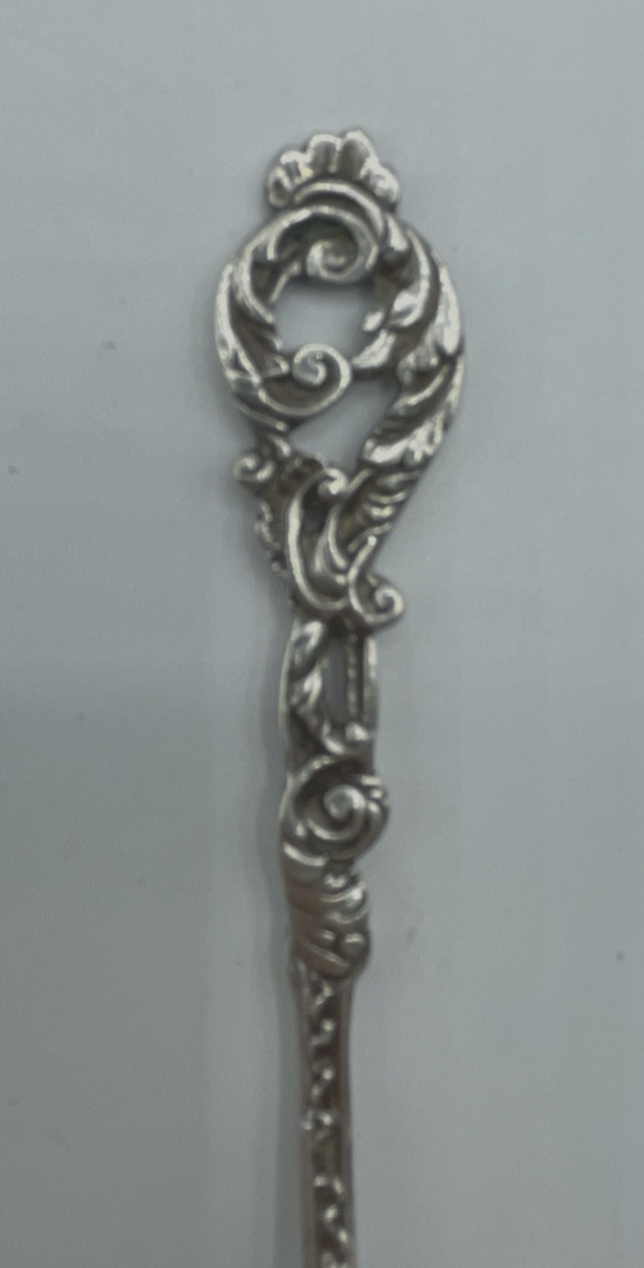 Antik  800 Silber Zuckerlöffel Historismus L 11,8 cm style rocaille gepflegt4