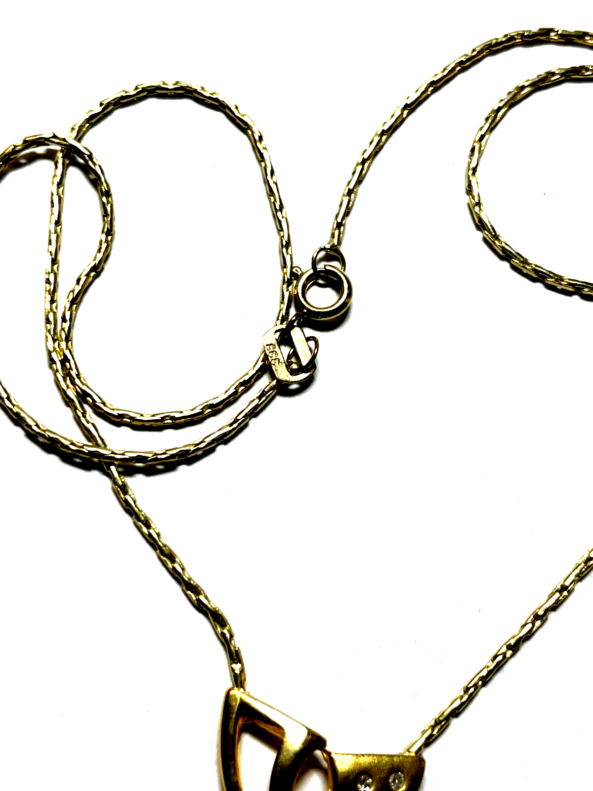 333 Gold 8 K Halskette Collier 4 Diamanten Juwelier zeitloser Chic L 39,5 cm5