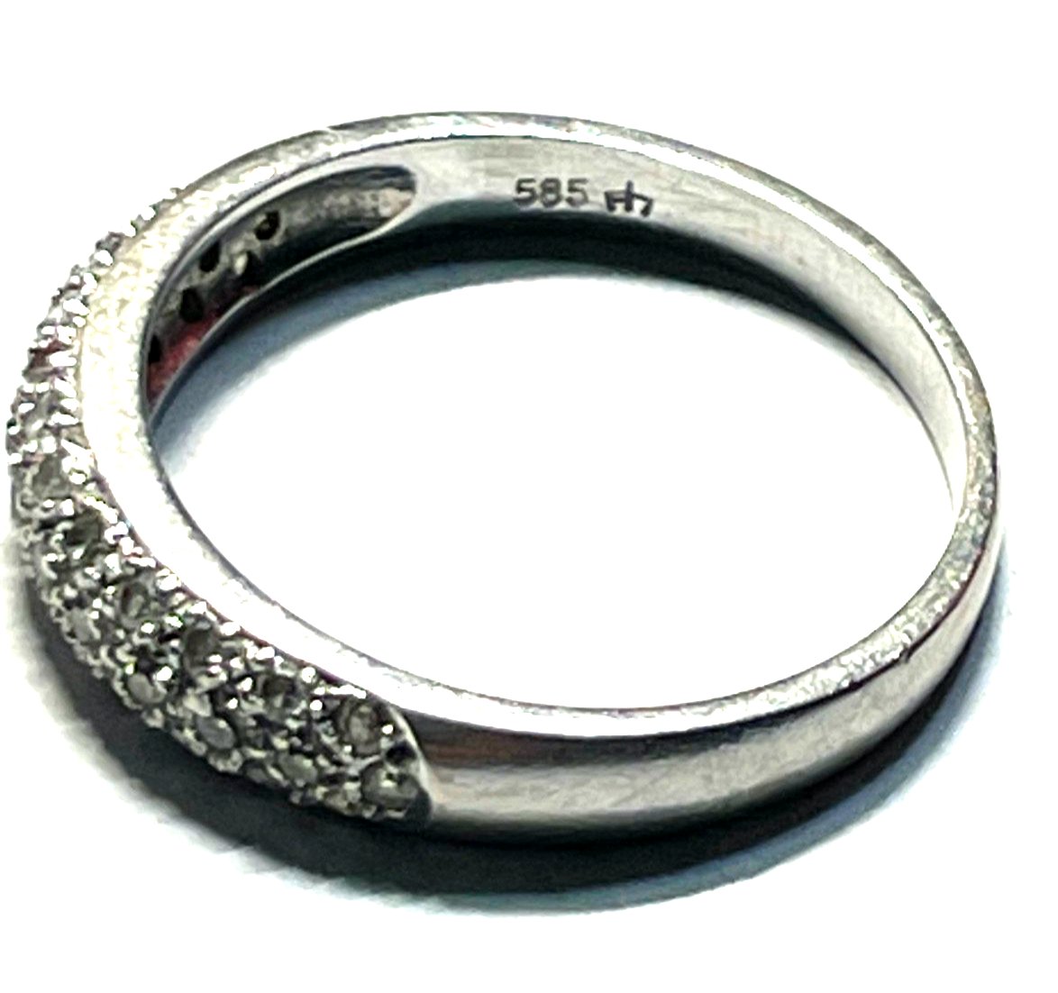 585 Gold 14 K Weißgold Ring Brillanten Halbkuppel Ø 17,8 mm RG 56 Juwelier9