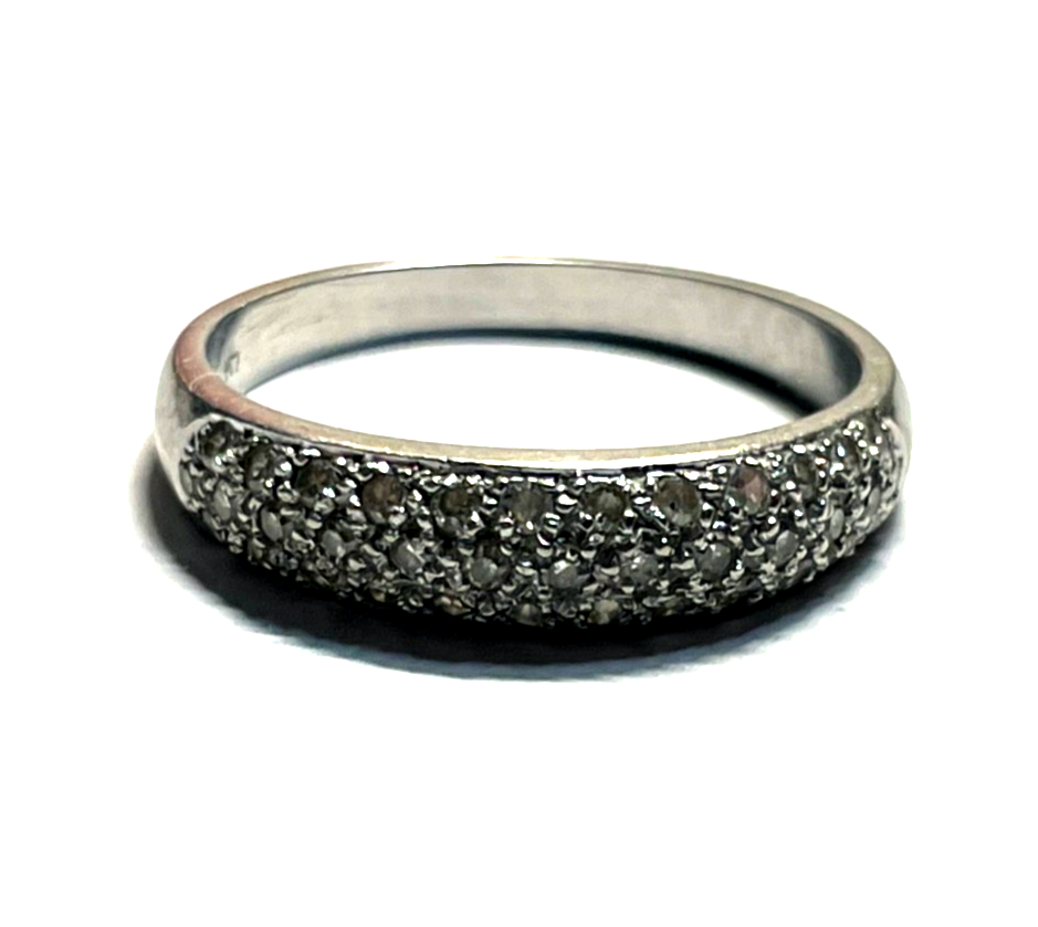 585 Gold 14 K Weißgold Ring Brillanten Halbkuppel Ø 17,8 mm RG 56 Juwelier8