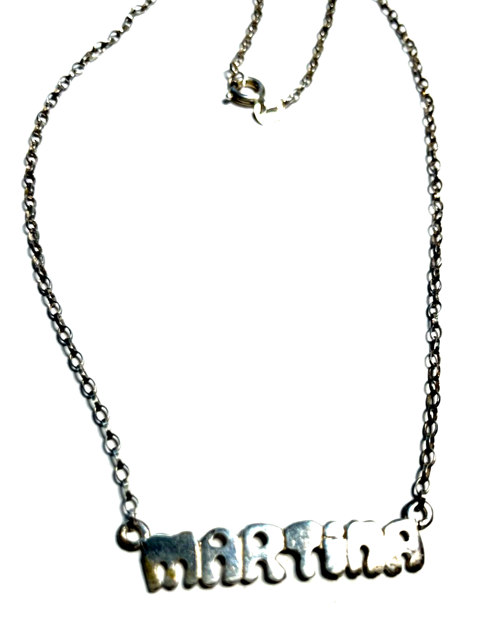 Vintage 800 Silber Kette Namenskette MARTINA Silberkette L 38,5 cm gepflegt2