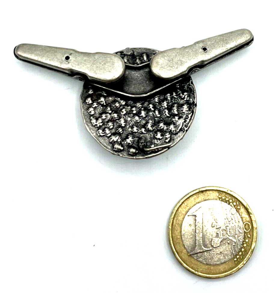 Vintage Modeschmuck Tracht Landhaus Kragenclip Kragenklammer Horn Einlage unisex3