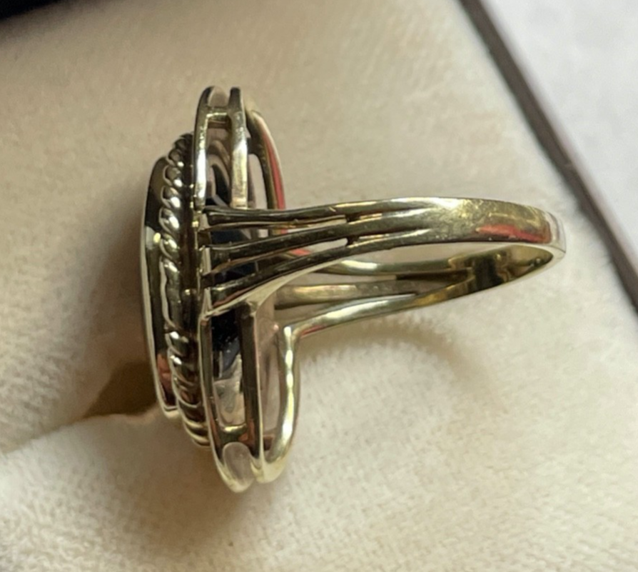 Vintage 333 Gold 8 K Rauchquarz Ring Ø 16,5 mm RG 52 Juwelier Qualität gepfl.8