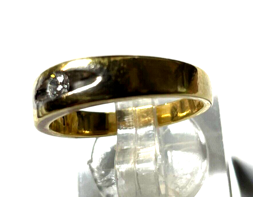 Massiver 750 Gold 18K Ring Solitär Brillant 0,1ct RG 54 Juwelier 6 Gramm gepfl.10
