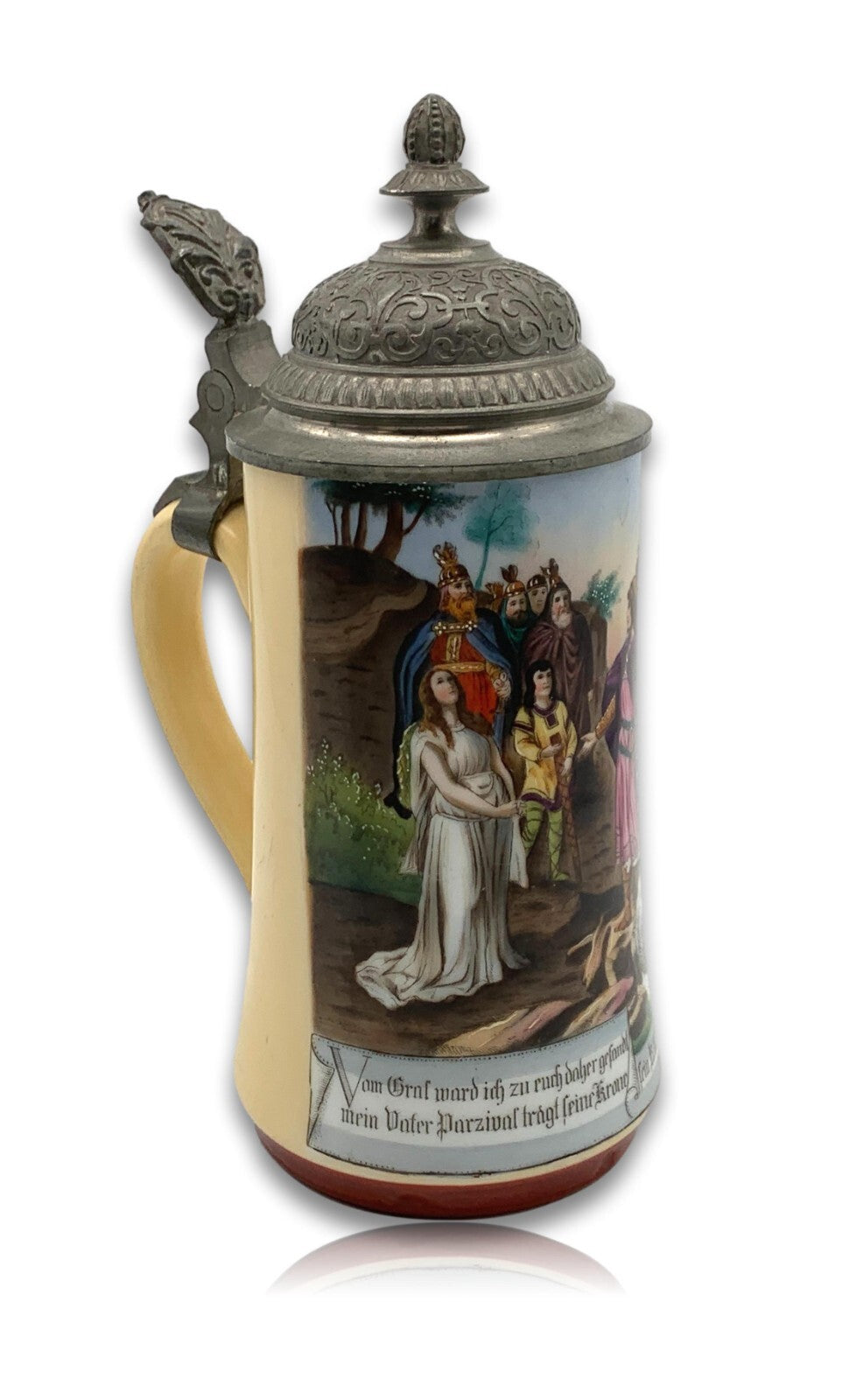 Bierkrug Humpen - Gralserzählung - Oper Lohengrin von Richard Wagner - um 18900