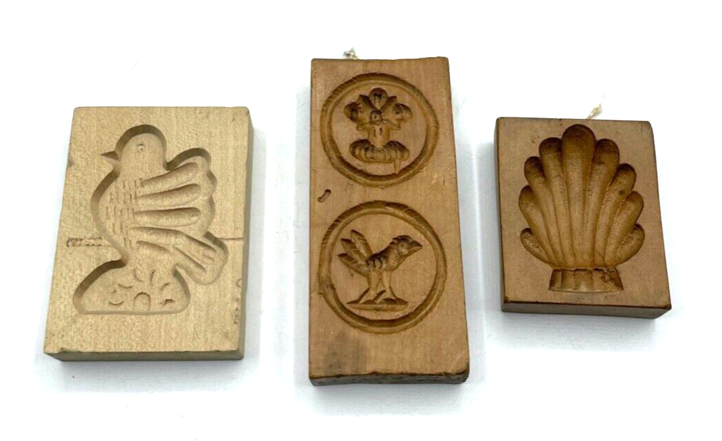 3x kl. Holzmodel Springerle Model Backmodel Holz Handarbeit diverse Motive0