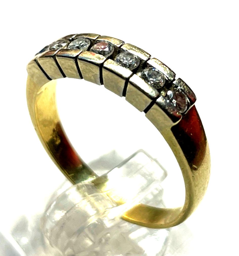 Solider massiver 750 Gold 18 K Ring 7 Brillanten 0,75ct. Ø 20 mm RG 63 Juwelier3