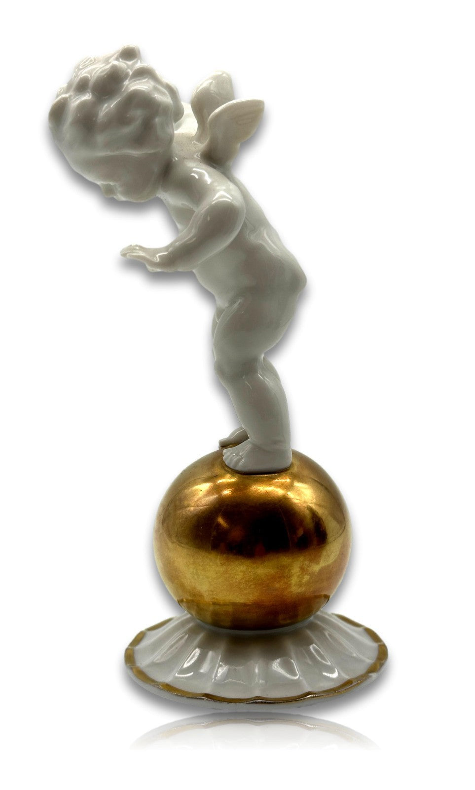 Hutschenreuther Putto auf goldener Kugel – Entwurf Karl Tutter - signiert2
