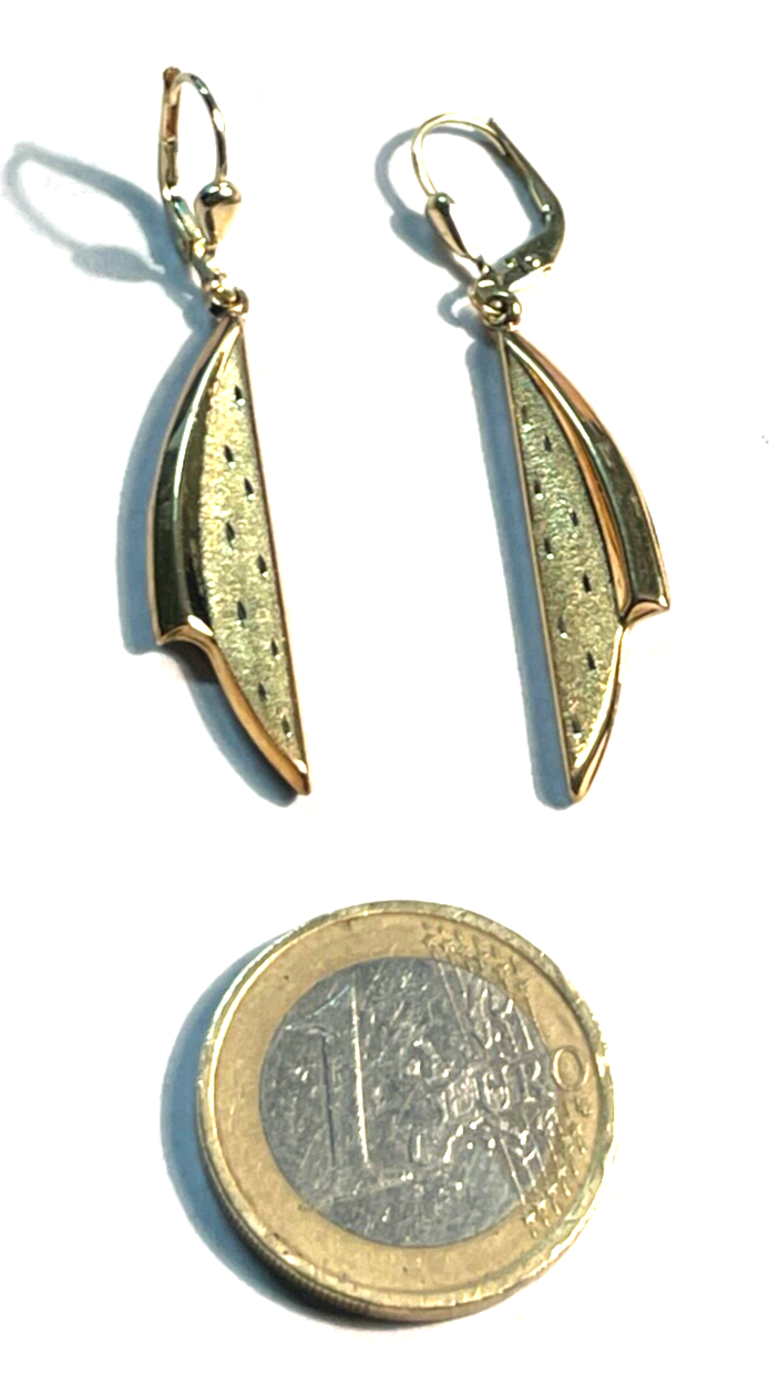 Moderne 333 Gold 8 K Ohrringe Ohrhänger klassisch elegant und gepflegt L 48 mm5