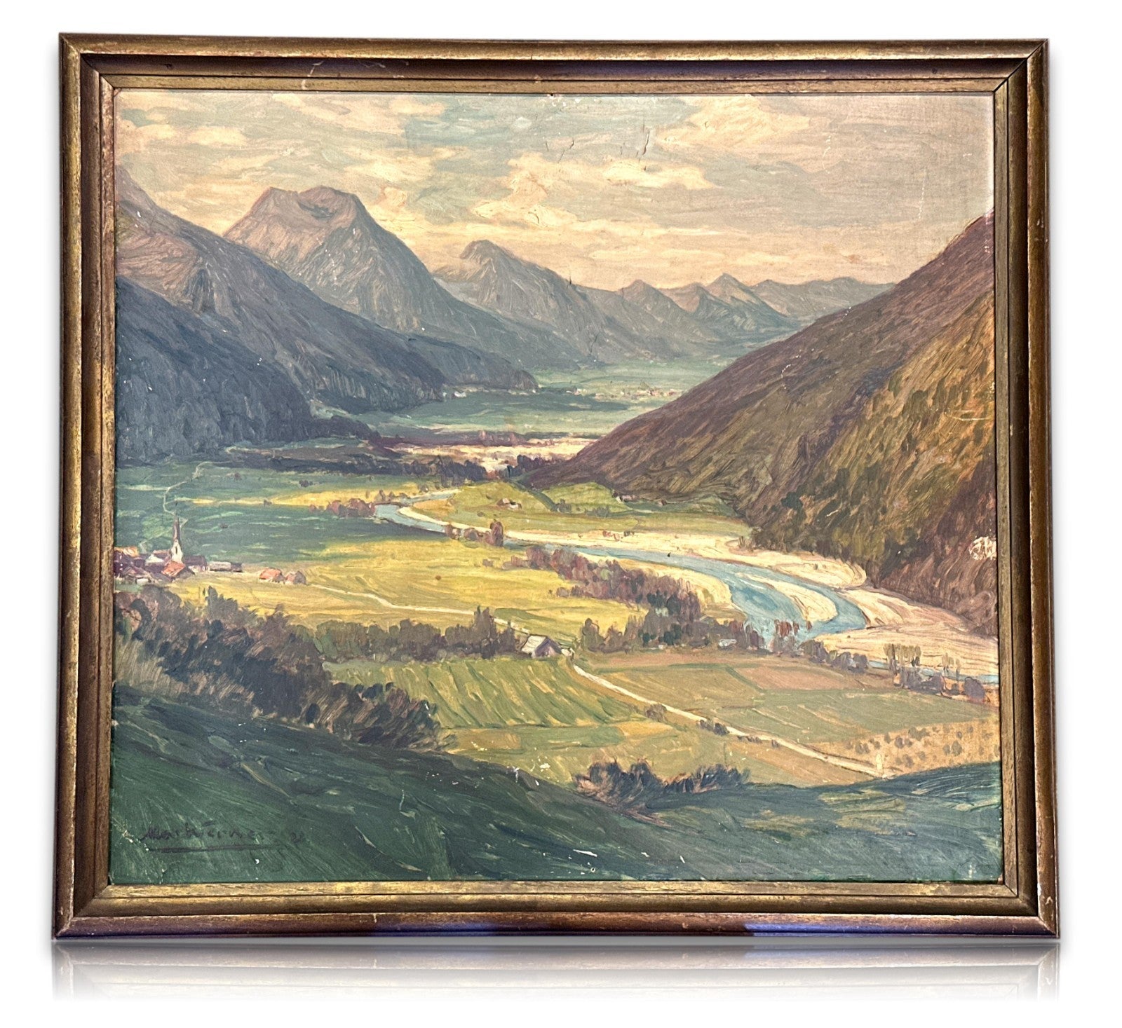 Max Werner (1928) - Ölbild Alpenlandschaft - signiert - Tirol Bayern - Öl auf Pl0