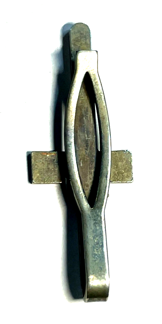 Vintage Krawattenklammer Ford Mustang versilbert + Emaille sehr gepflegt3