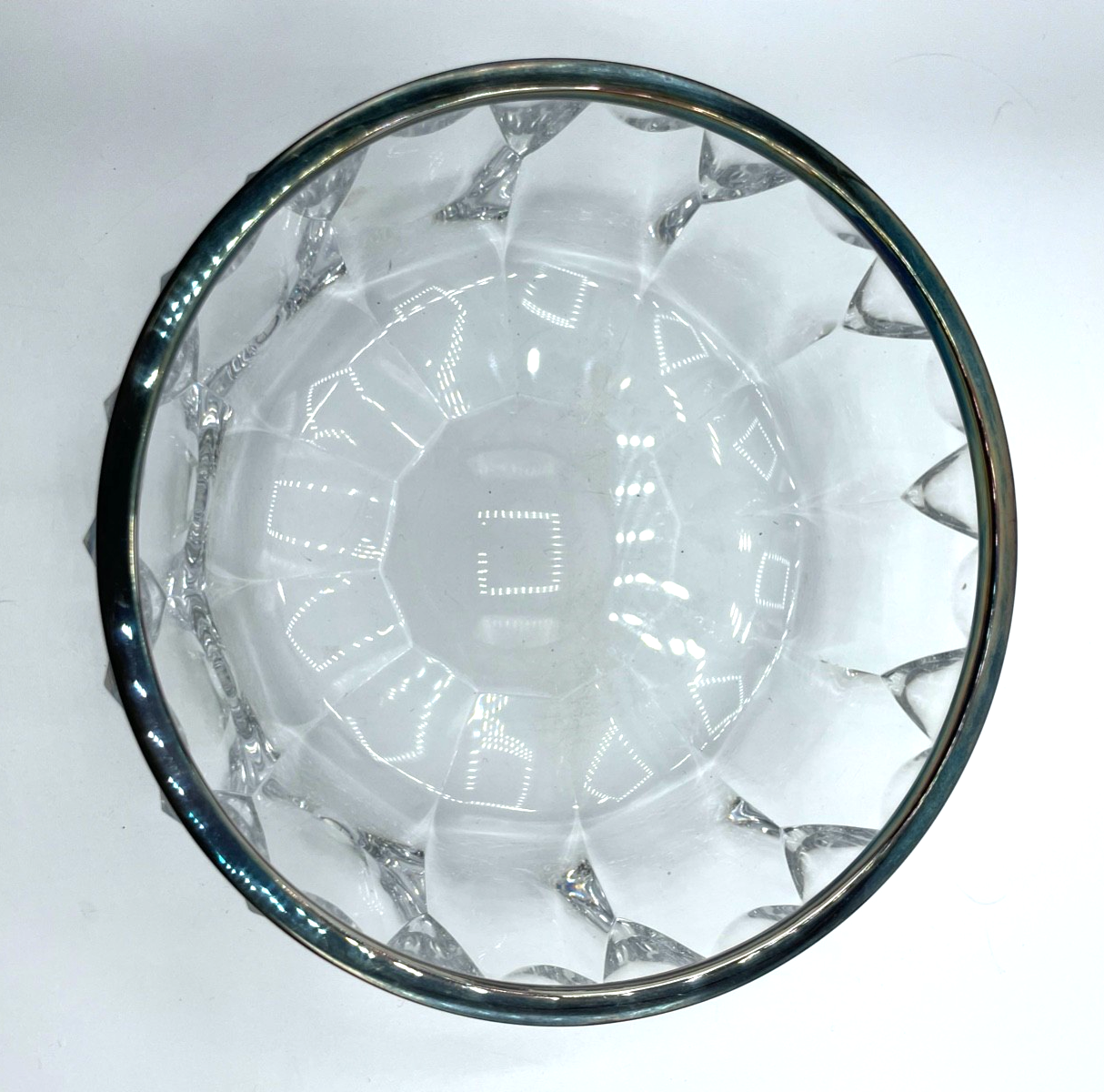 Kristallglas Schüssel Glasschüssel mit 925 Silber Rand HB Ø 19,5 cm H 7  cm3
