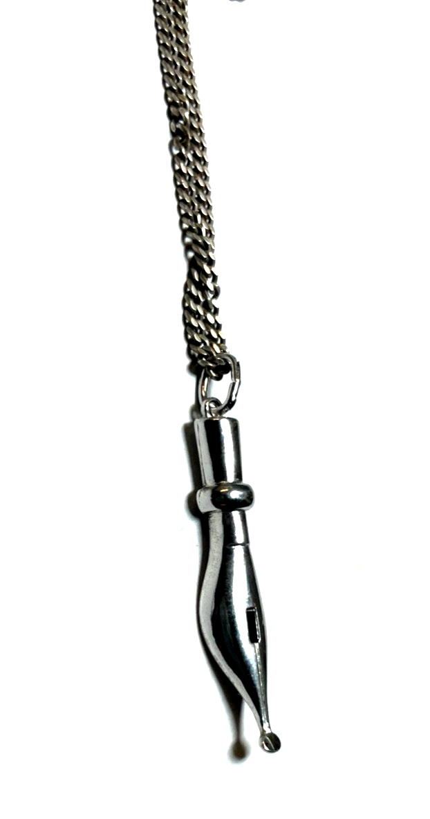 835 Silber Poet Feder Schreibfeder Anhänger an 925 FBM Panzerkette 51 cm unisex5