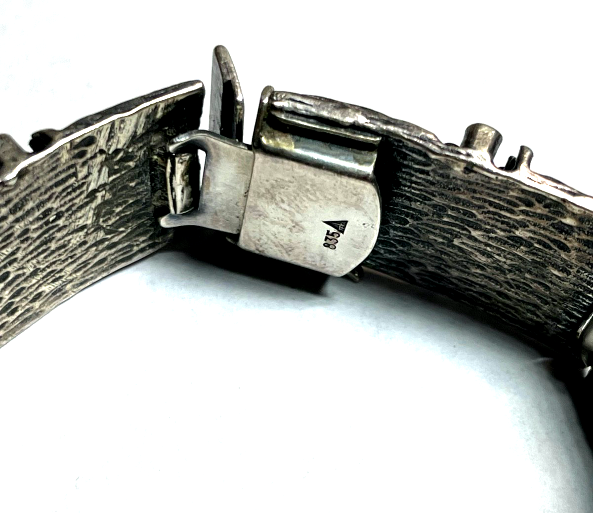 Vintage geschmiedetes 835 Teka Brutalist Armband unisex L 19 cm B 16 mm gepflegt2