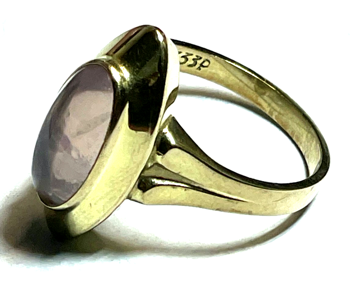 Vintage Design 333 Gold 8 K Ring heller Amethyst Ø 17mm RG 54 Juwelier gebraucht3