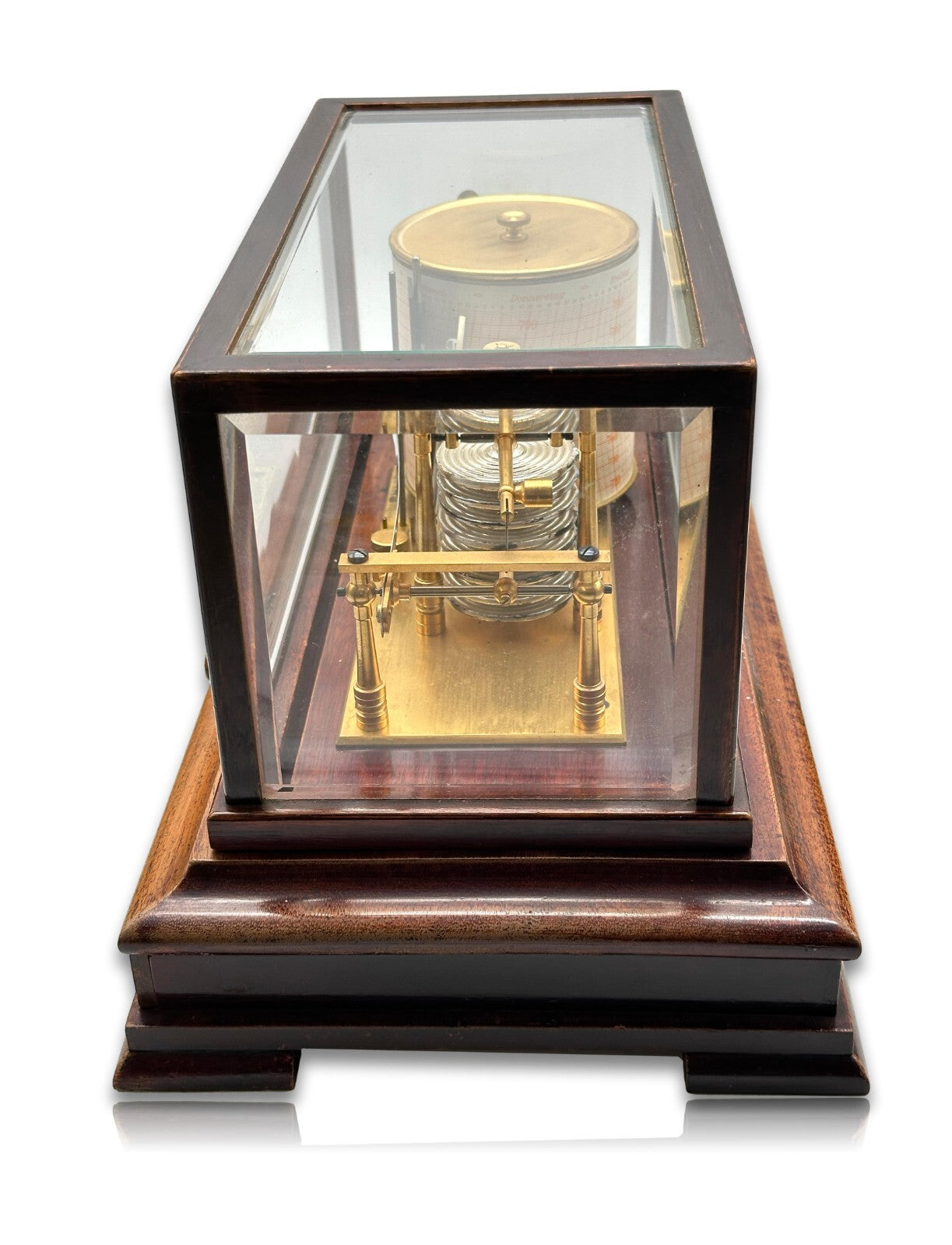 Barograph - C. Erbe Tübingen - Luftdruckmesser um 1900 - facettiertes Glas8