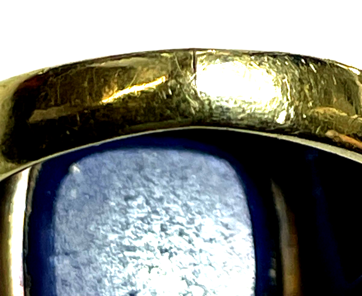 585 Gold 14 K Herrenring Ring Siegelring Lapislazuli Tafel Ø 20 mm RG 63 klassik10
