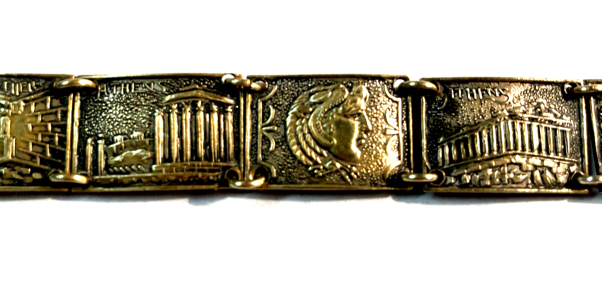 Antik Armband Reise Souvenir Andenken Griechenland Tempel Götter etc. L 19 cm2