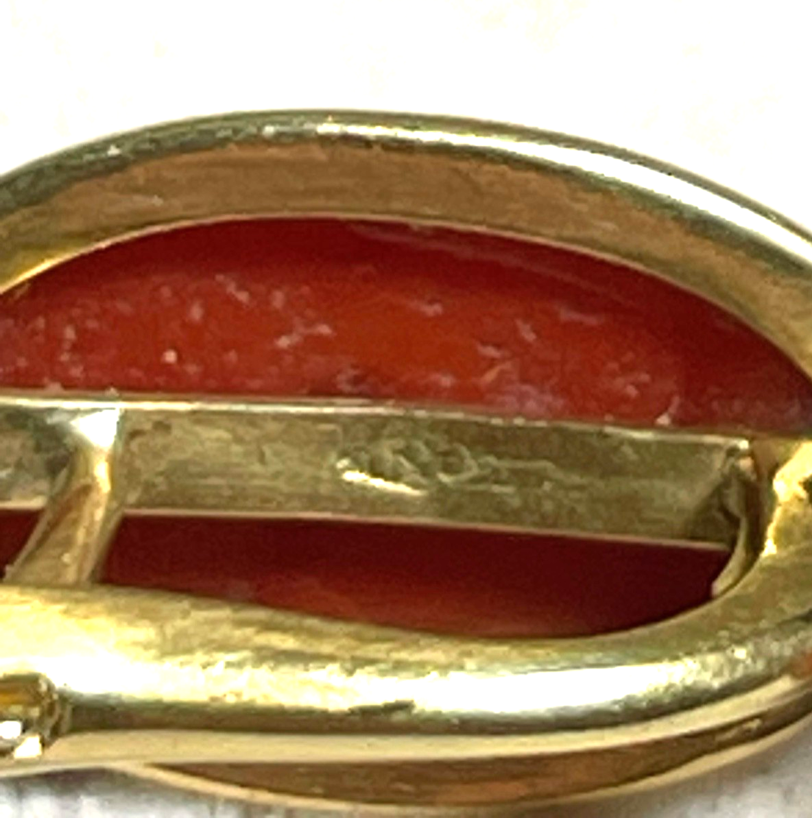Solide 750 Gold 18 K Ohrringe Natur Lachs Koralle Cabochon Juwelier Klassiker10