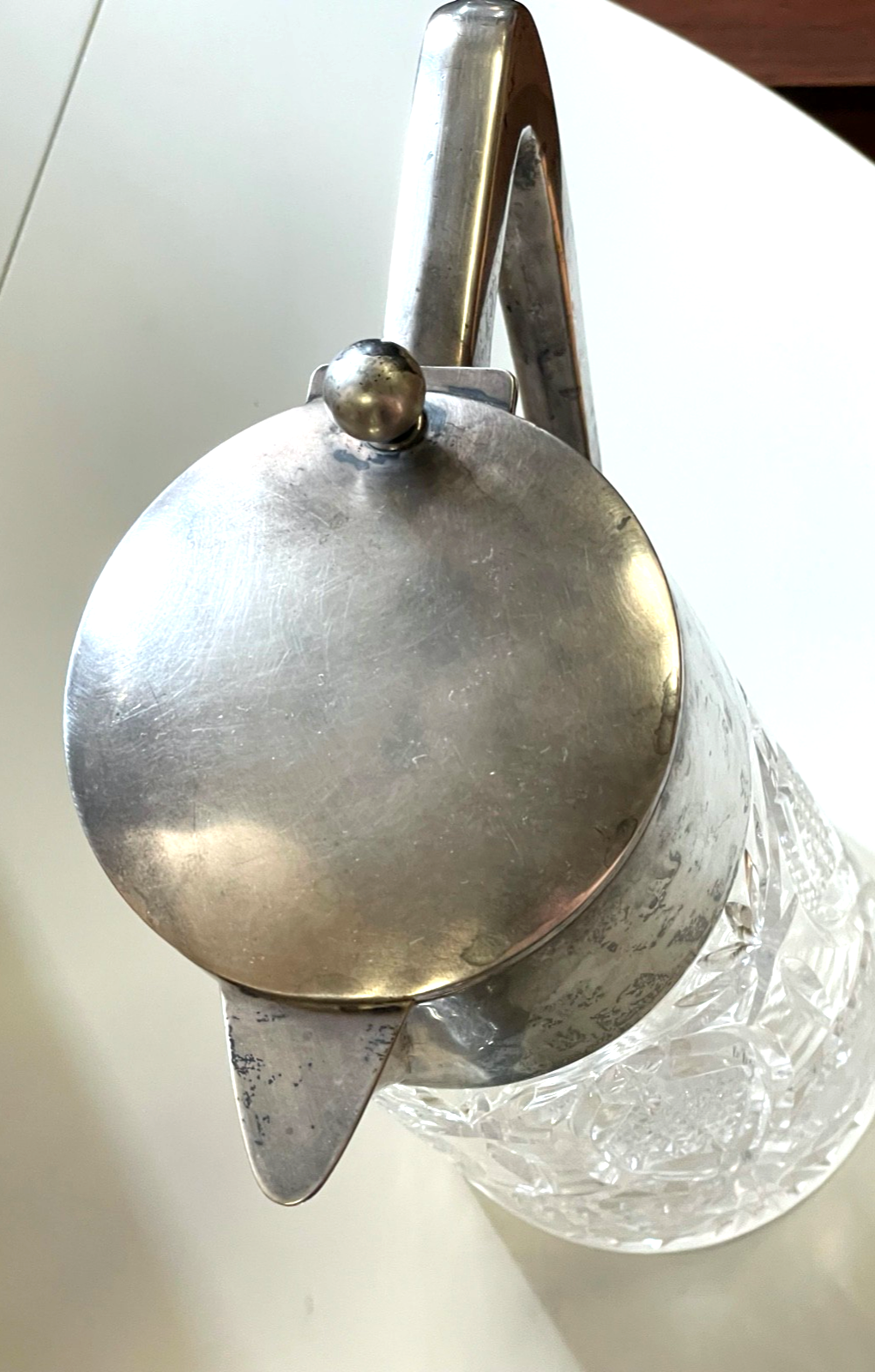 Mega groß antik Bleikristall Krug 800 Silbermontur H 34,5 cm Stuttgart 1910/2013