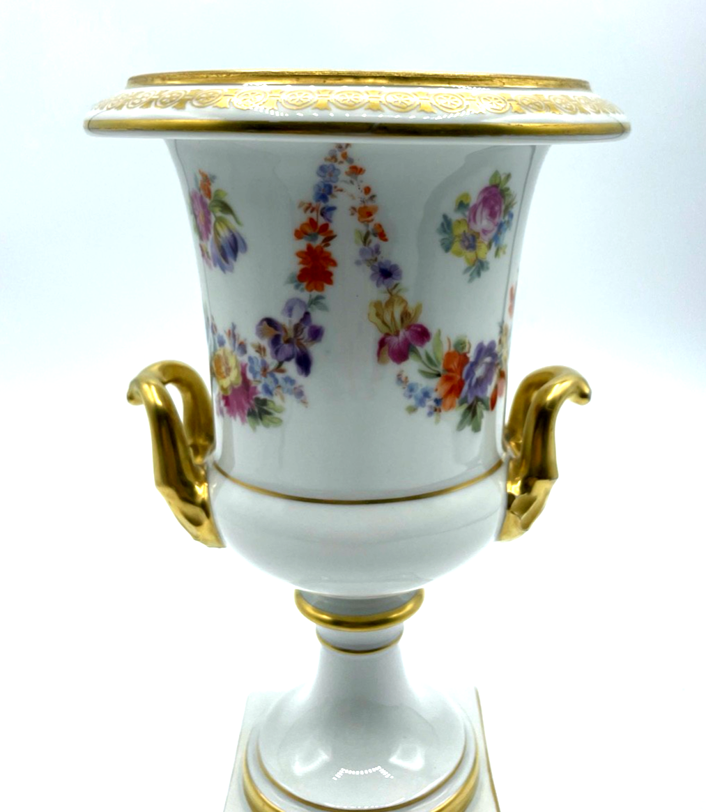 20er J Krautheim Porzellan Amphoren Vase attraktive Pokalvase handbemalt Gold2