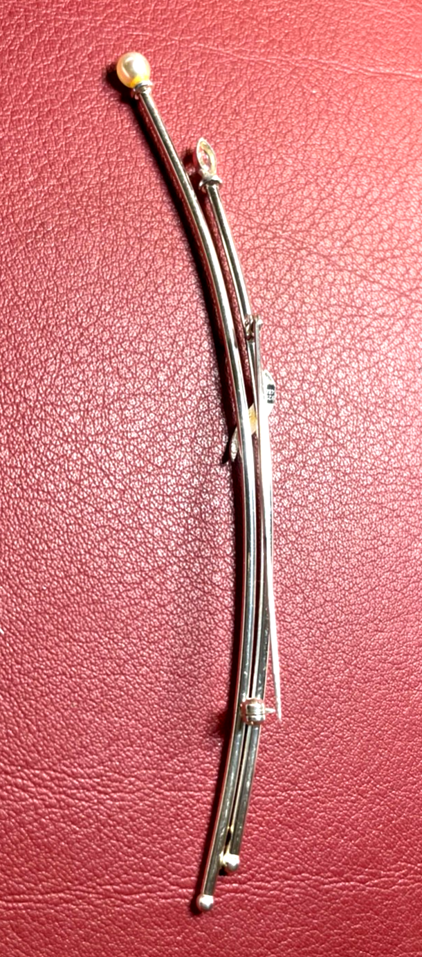K&L 925 Sterling mega große + moderne Design Anstecknadel 12,5 cm lang gepflegt2