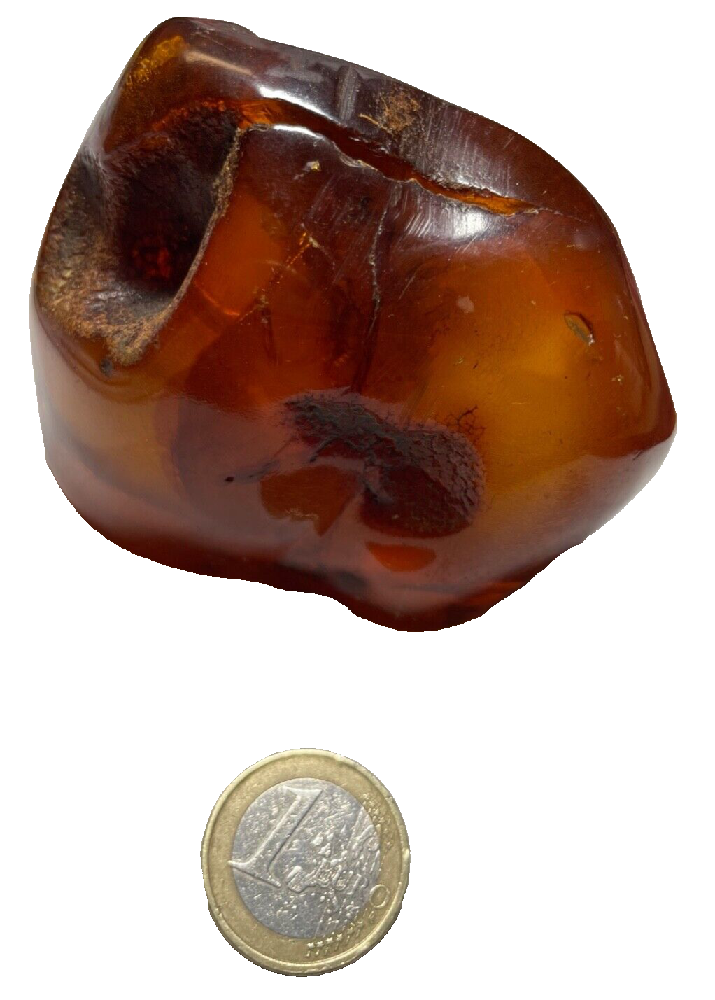Authentischer Natur Bernstein Findling teilpoliert 132,99 Gramm Amber10