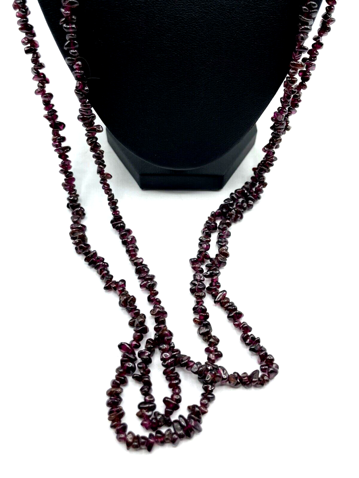 2 x Granat Kette ohne Verschluss polierte Splitterkette je 92 cm lang3