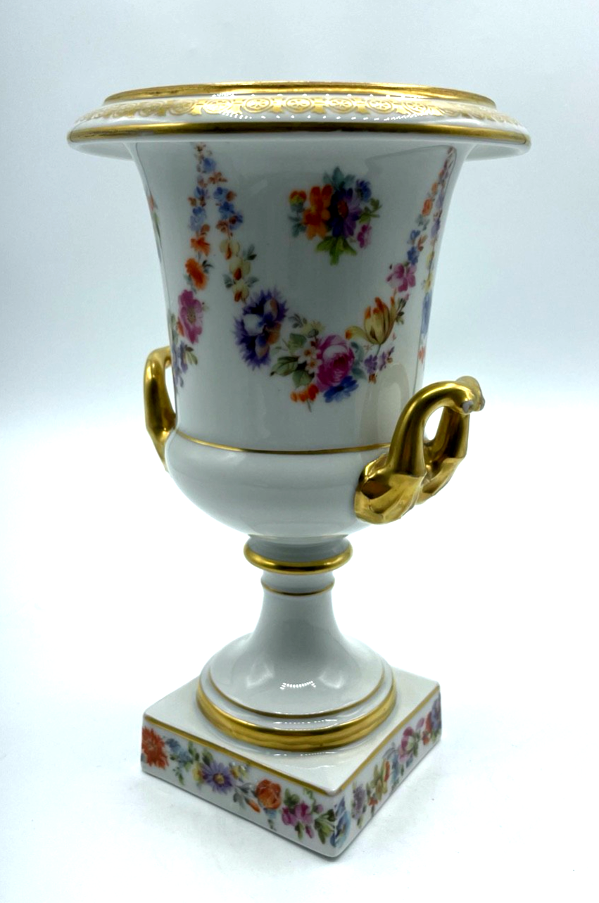 20er J Krautheim Porzellan Amphoren Vase attraktive Pokalvase handbemalt Gold6
