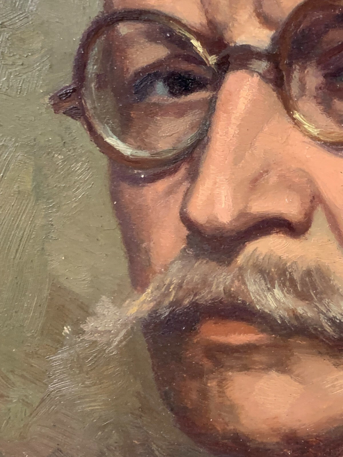 Ölgemälde - Öl auf Holzplatte - Portrait Porträt - Brustbild Gentlemen Mann2