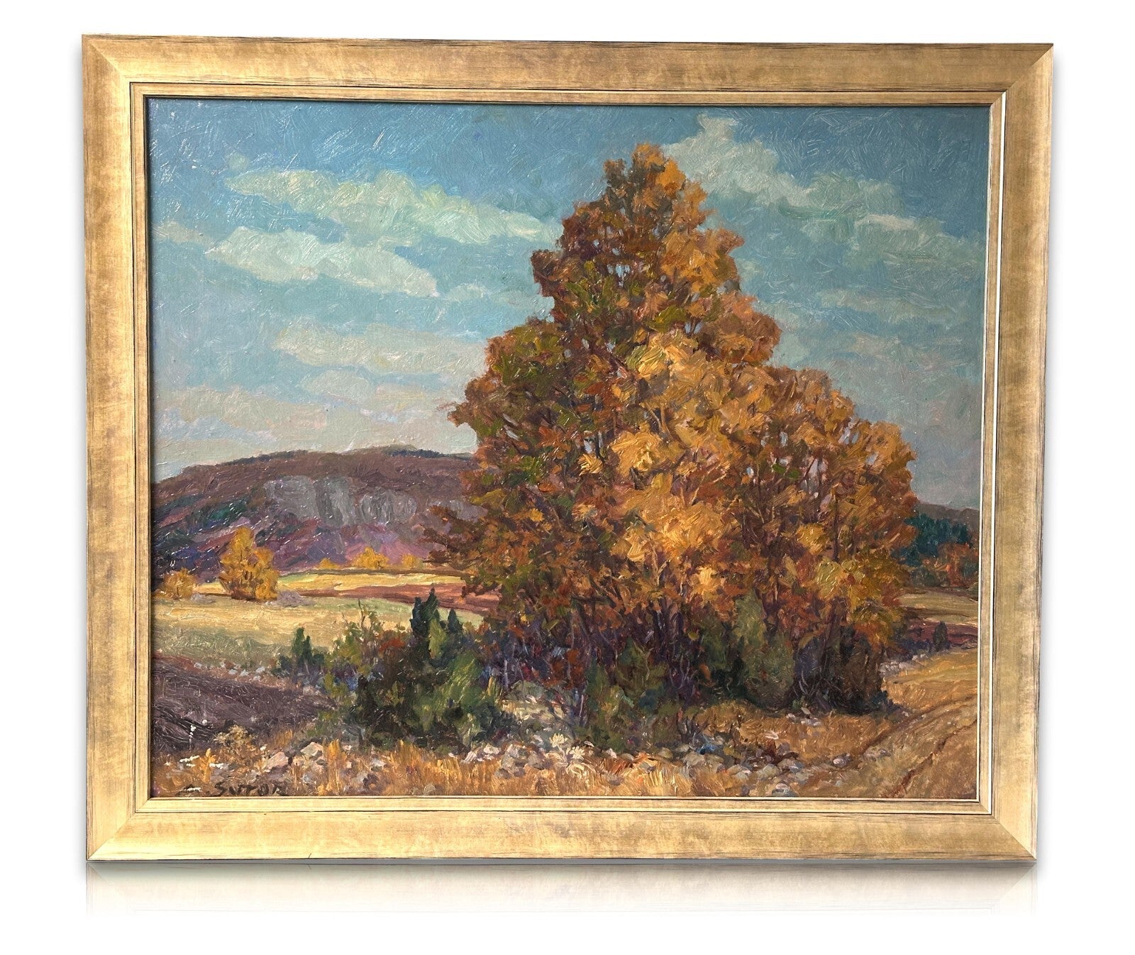 Adalbert Sutor 1895-1970 - Ol auf Karton - Fuchseck bei GP - signiert - gerahmt0