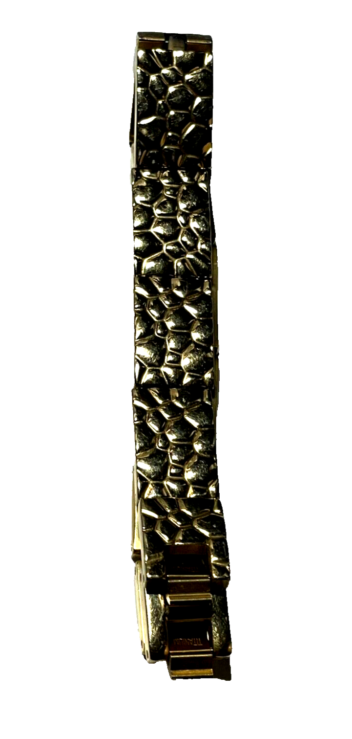 Vergoldetes Titanium Magnet Armband unisex L 20 - 21 cm variabel B 12 mm gepfl.3