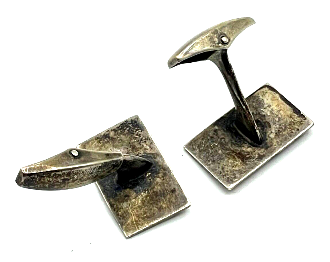 Vintage 800 Silber Manschettenknöpfe klassisch schön 30er J Art Déco Ära3