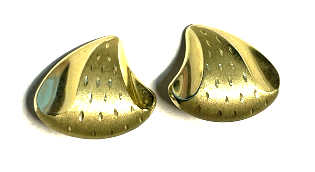 Paar 333 Gelbgold Ohrclips Clips elegante Struktur 19 x 16 mm top gepflegt1