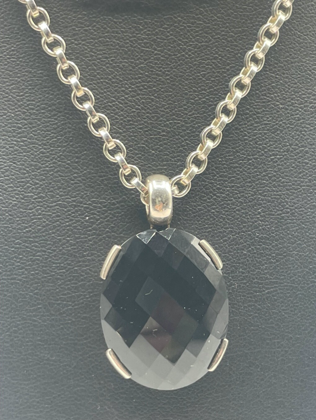 Original Thomas Sabo massive 70 cm lange Kette mit gr. Onyx Anhänger L 36 mm5