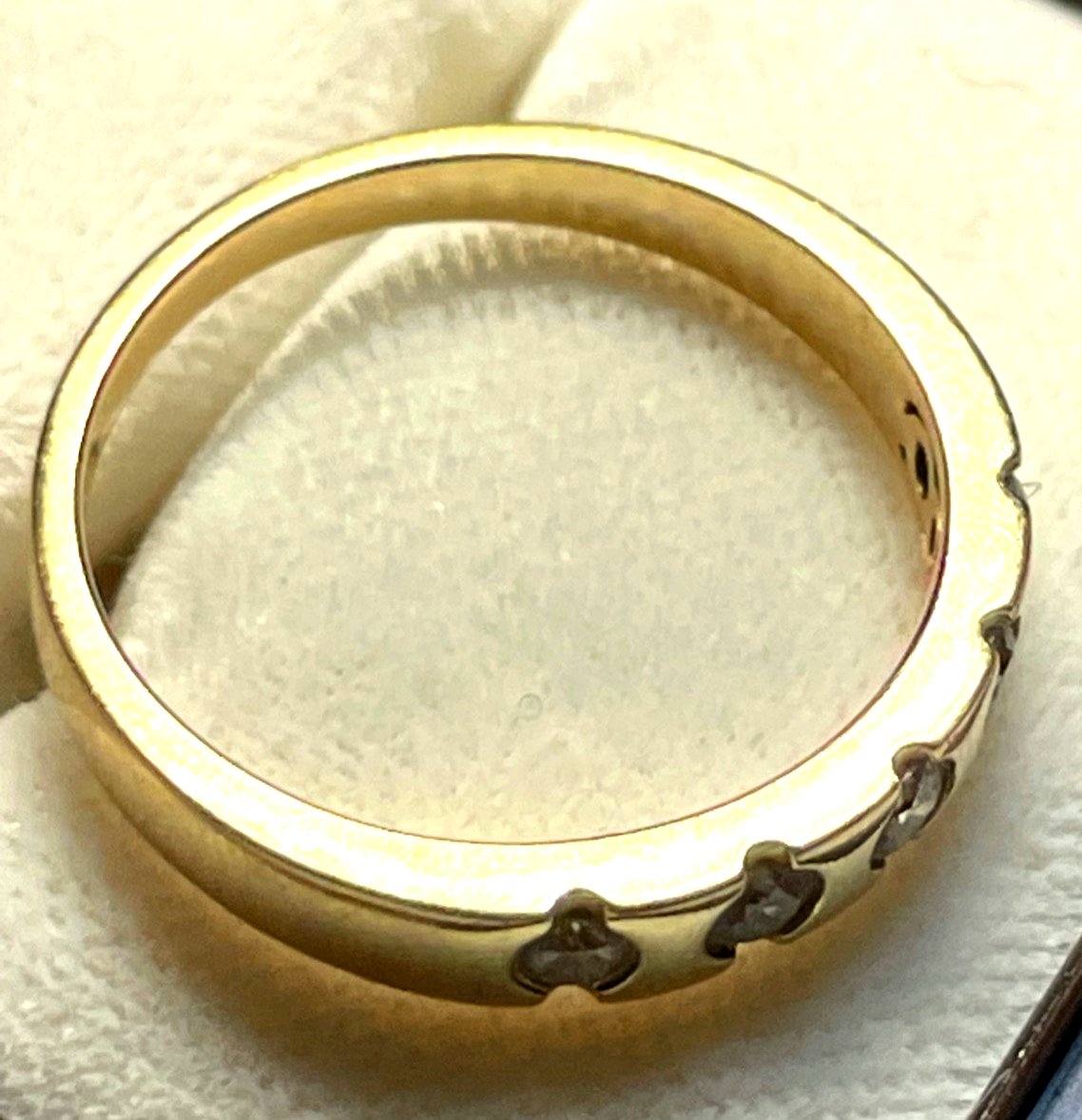 Solider massiver 750 Gold 18 K Ring 5 Brillanten 0,5ct. Ø 17,8 mm RG 56 Juwelier6