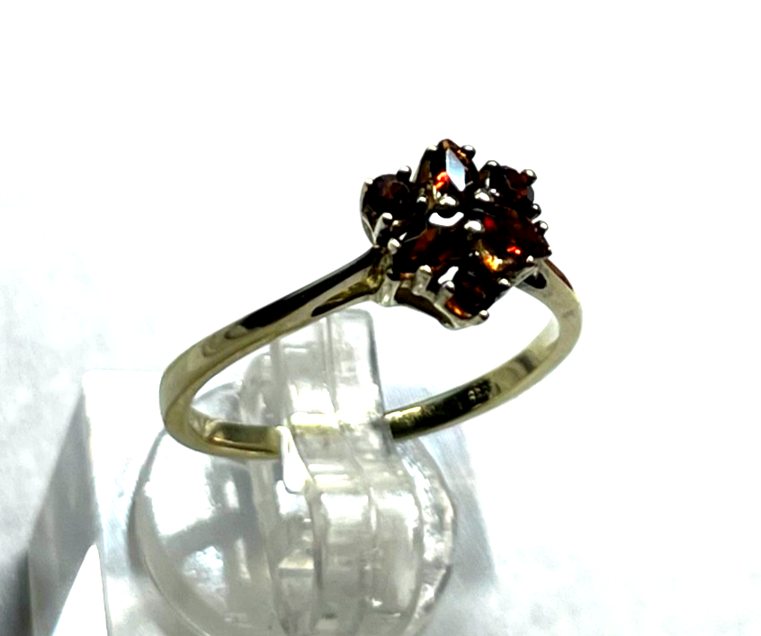 Aparter  333 Gold 8 K Ring 6 x Granat Ø 16,8 mm RG 53 solide Handarbeit Juwelier2