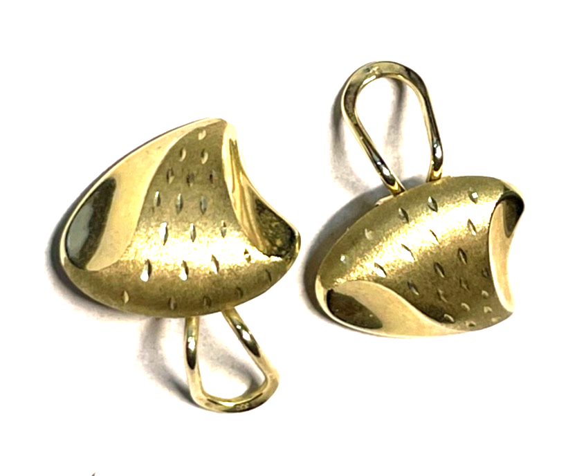 Paar 333 Gelbgold Ohrclips Clips elegante Struktur 19 x 16 mm top gepflegt3