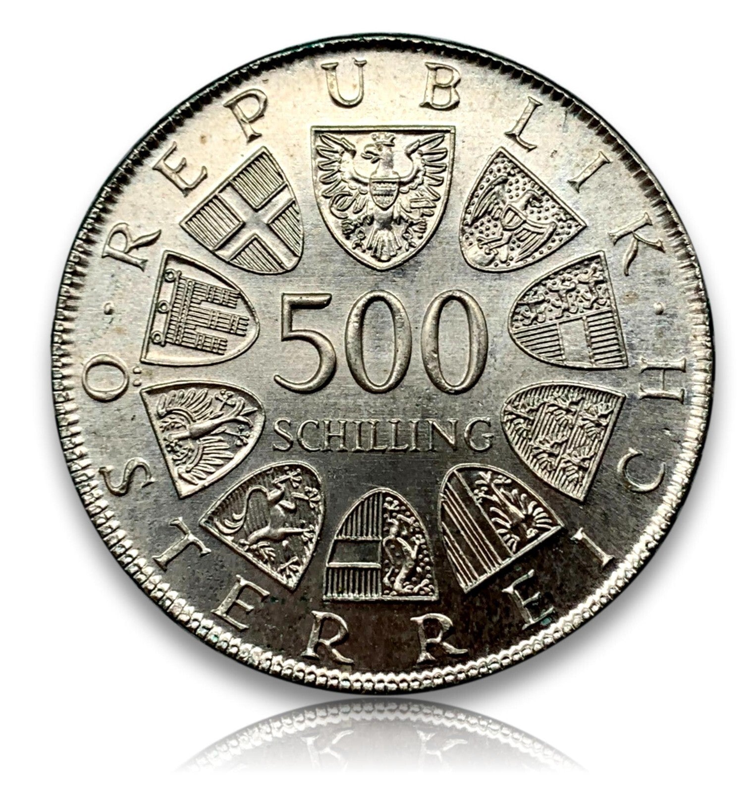 500 Schilling Österreich - Silber Münze - 80. Geburtstag von Leopold Figl - Stgl1