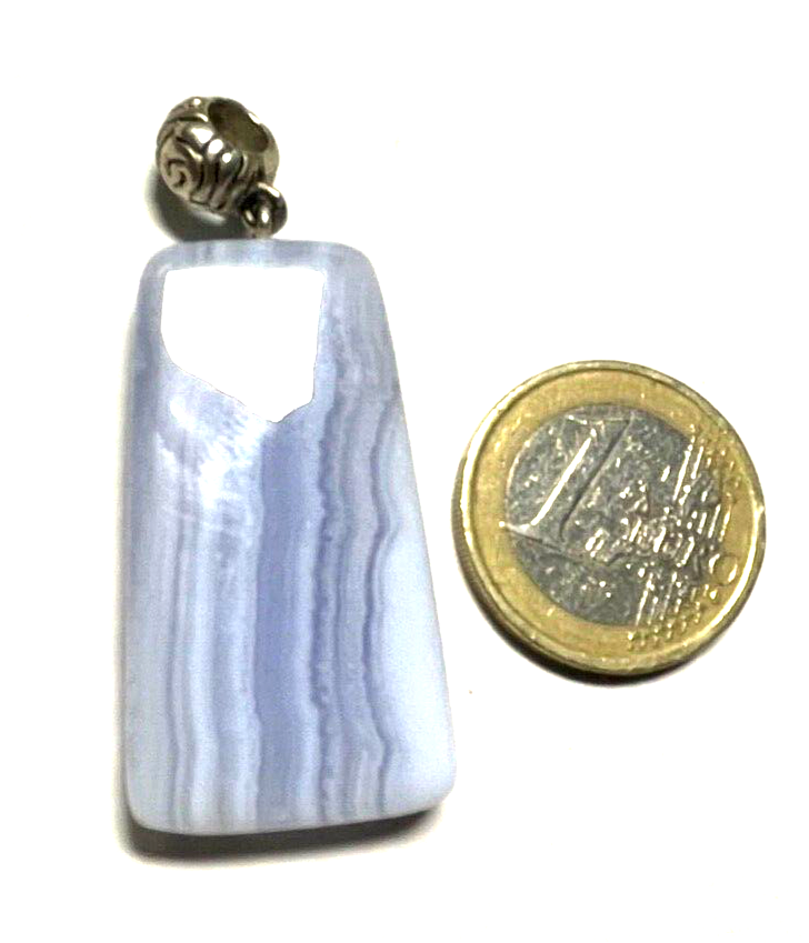 Ethno Silber Anhänger Handarbeit Chalzedon Amulett L 53 mm unisex1