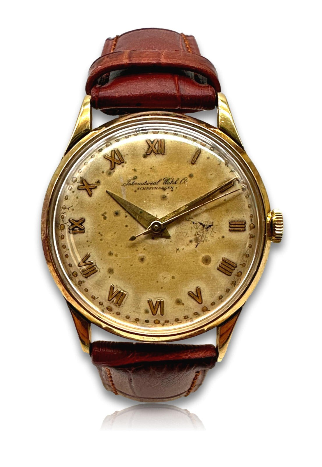 IWC Schaffhausen - Herrenuhr Aufzug - Cal. 86 - Bj 1948/49 - 18ct 750er Gold0