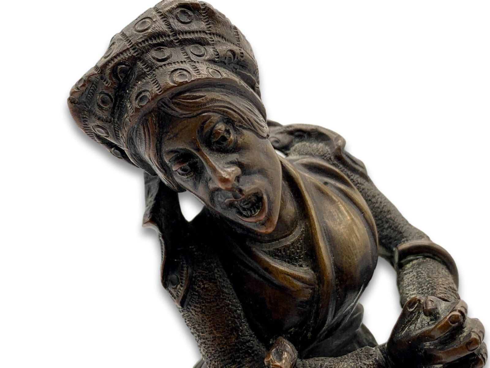 Bronze Figur Skulptur - Marmorsockel - Frau mit Korb - patiniert6