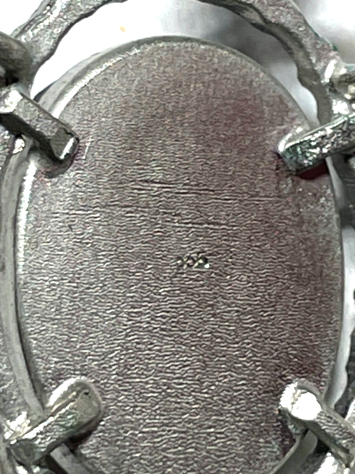 Vintage Handarbeit 835 Silber Anhänger mit natürlichem Amethyst 70erJ Brutalist5