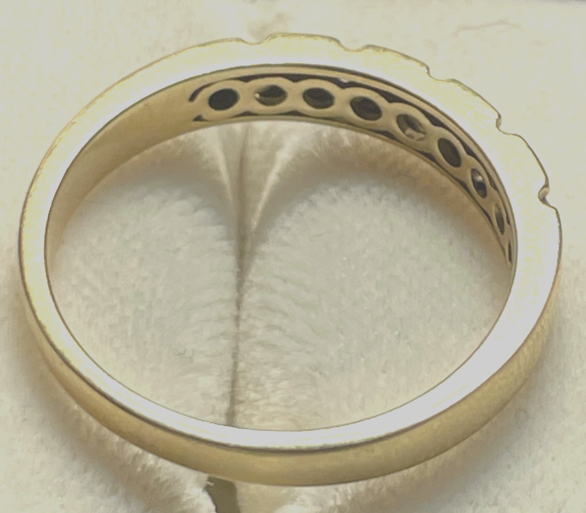 Solider massiver 750 Gold 18 K Ring 5 Brillanten 0,5ct. Ø 17,8 mm RG 56 Juwelier7