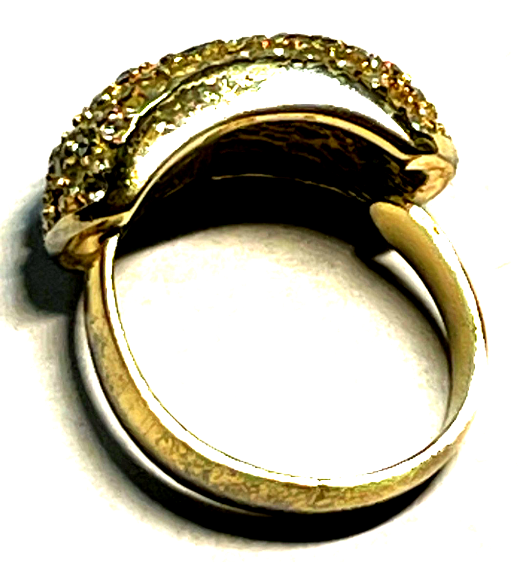 Vintage Grossé Cocktail Ring vergoldet offene Ringschiene wie echte Brillis10