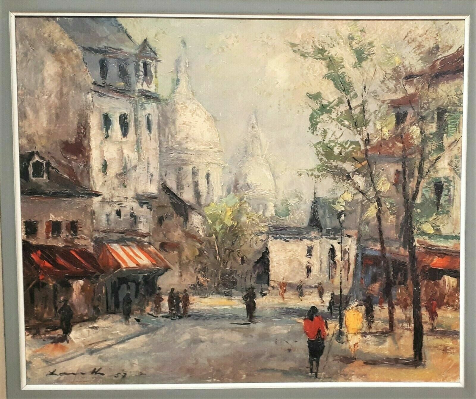 Robert Lauth - Paris Montmartre - Öldruck mit Struktur auf Leinwand - gerahmt0