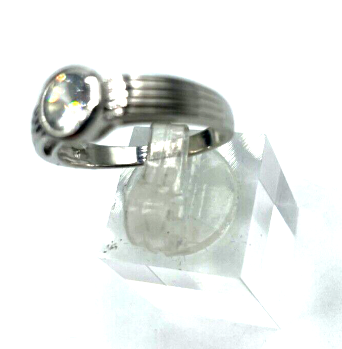 Solider 925 Silber Ring Bandring Solitär Zirkonia Ø 6 mm  RG 60 Ø 19 mm unisex4