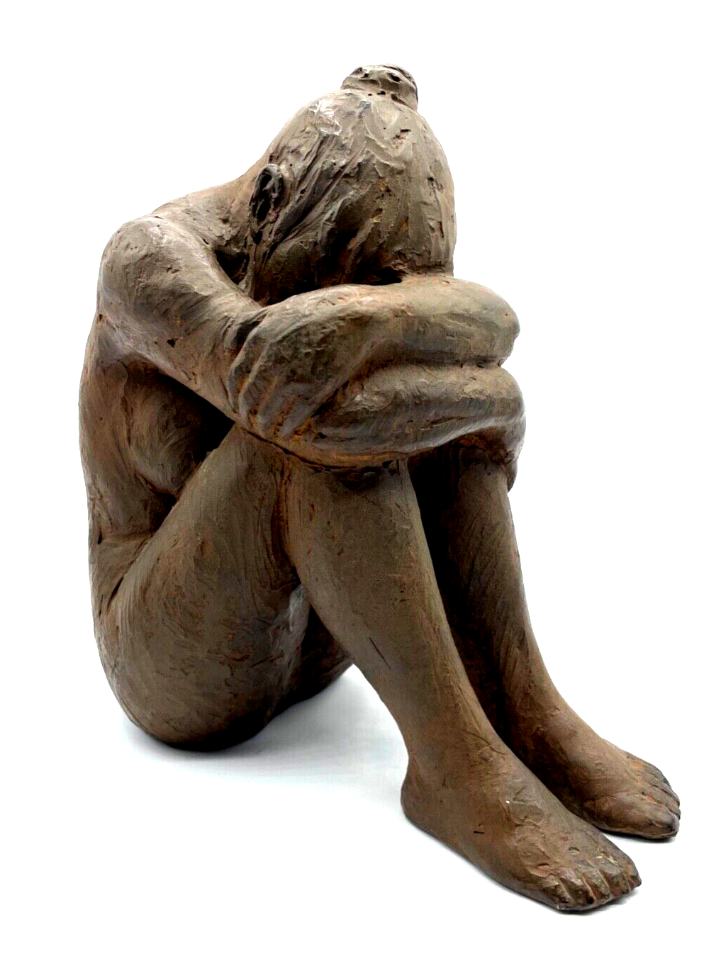 M. Duque femme nu Bronze Akt Figur einer in sich zusammengekauerten Frau 20063