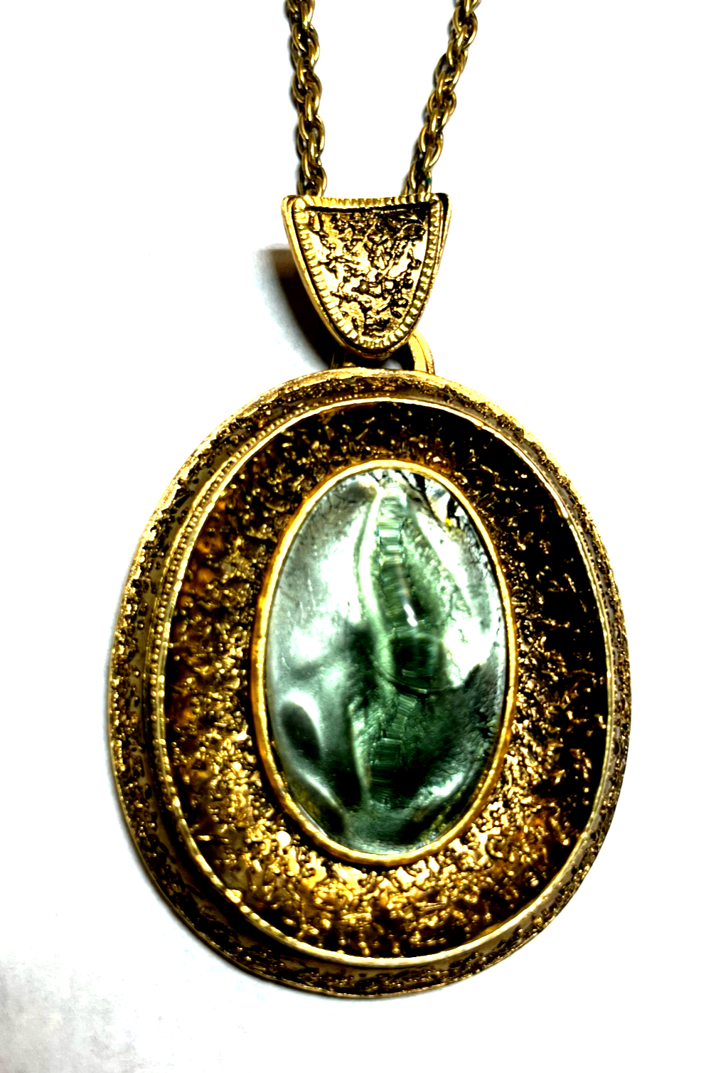 Mega Statement vintage Modeschmuck Kette + Anhänger Handarbeit top gepfl.4